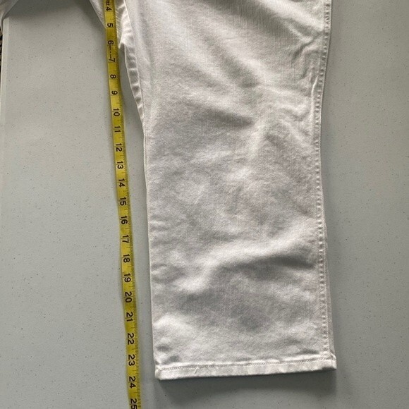 Levi's Demi Curve High Waist White Cropped Jeans Stretch Flap Pockets Coastal - Picture 10 of 15